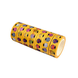 Pola Makanan Washi Paper Tape, Yellow Washi Tape Assortment DIY Masking
