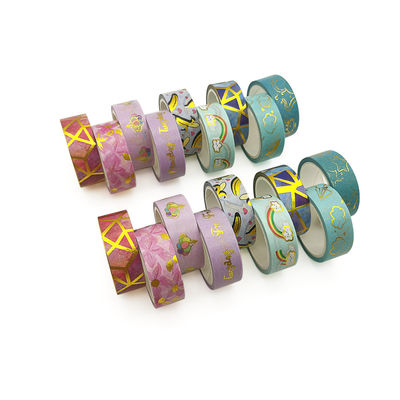 Pita Washi Emas Dekoratif Multi Warna yang Dapat Ditulis Untuk Bullet Journal