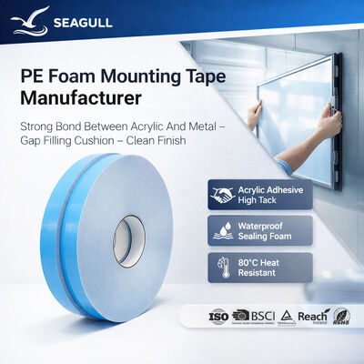 Custom Double Side Mounting Adhesive PE Foam Tape Untuk Pemasangan Panel Sign Cushioning Sealing