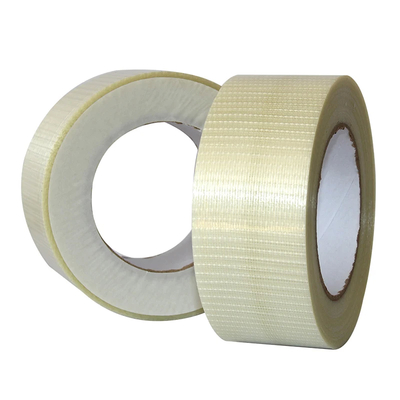 Karet Hot Melt Double Sisi Bi arah Fiberglass Mesh Tape Crossed untuk Shrink Packing