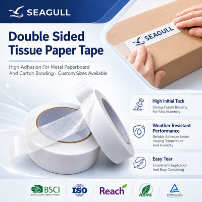 Tape Tissue Adhesive Double Side High Tack Easy Tear untuk Pemasangan dan Splicing
