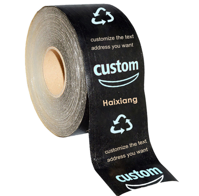 Black Water Activated Kraft Paper Gum Packing Tape Logo Kustom Merek