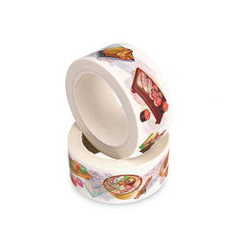 Lebar Putih Washi Tape / Masking Tape Warna-warni Pola Dilapisi Acrylic Adhesive