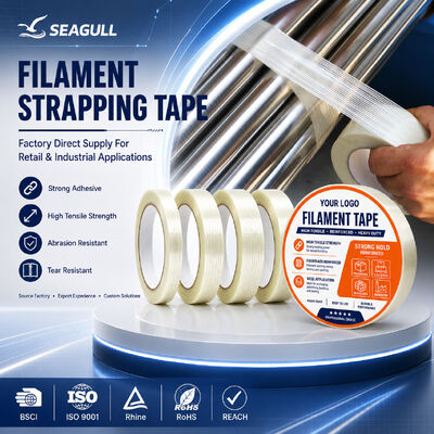 Tape Filament Heavy Duty Fiberglass Reinforced Strapping Tape Untuk Pengemasan Karton