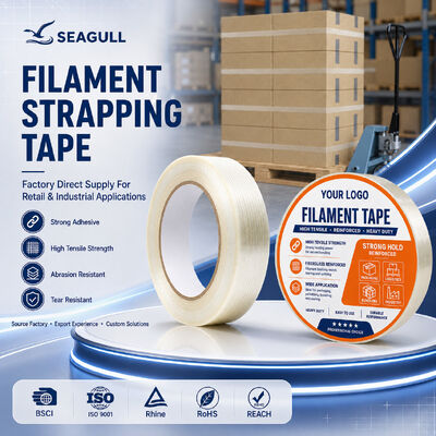 Tape Filament Serat Kaca Tape Strapping Tensile Tinggi Untuk Pengemasan Karton Tugas Berat
