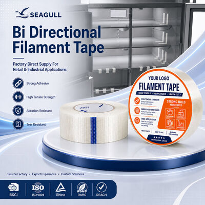 Heavy Duty Reinforced Bi-directional Filament Tape Untuk Carton Bundling Palletizing Shipping