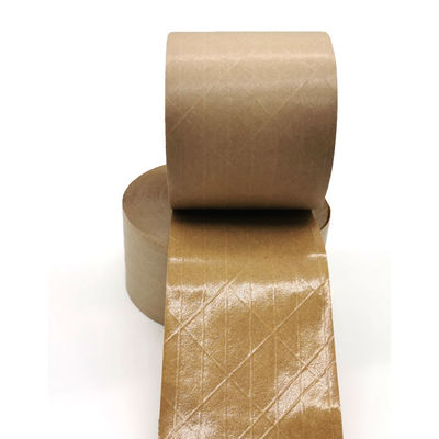 Water Activated 120um Reinforced Kraft Paper Tape Untuk Penyegelan Karton