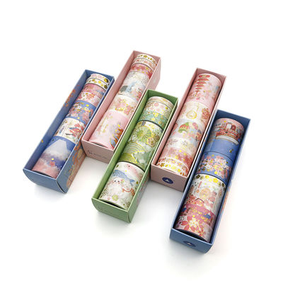 Kartun Mini DIY Dekorasi Kertas Washi Tapes Set / Planner Masking Tapes Roll Scrapbooking Perlengkapan Alat Tulis Sekolah