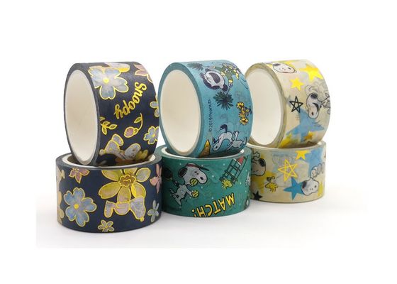 Multi-Color Home Decoration 145um Printed Gold foil Washi Paper Tape