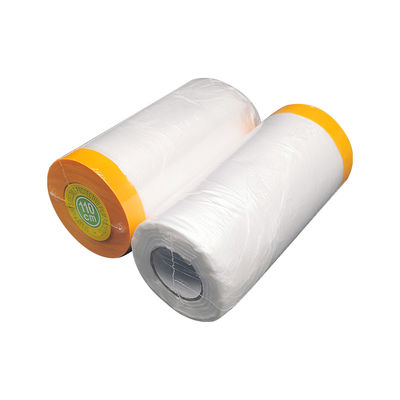 Oranye Transparan Car Body Masking Film Cat Mobil 25m Dengan Kertas Krep