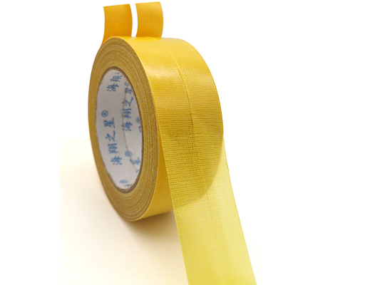 Ukuran Kustom Double Sided High Adhesion Yellow Hot Melt Adhesive Carpet Tape